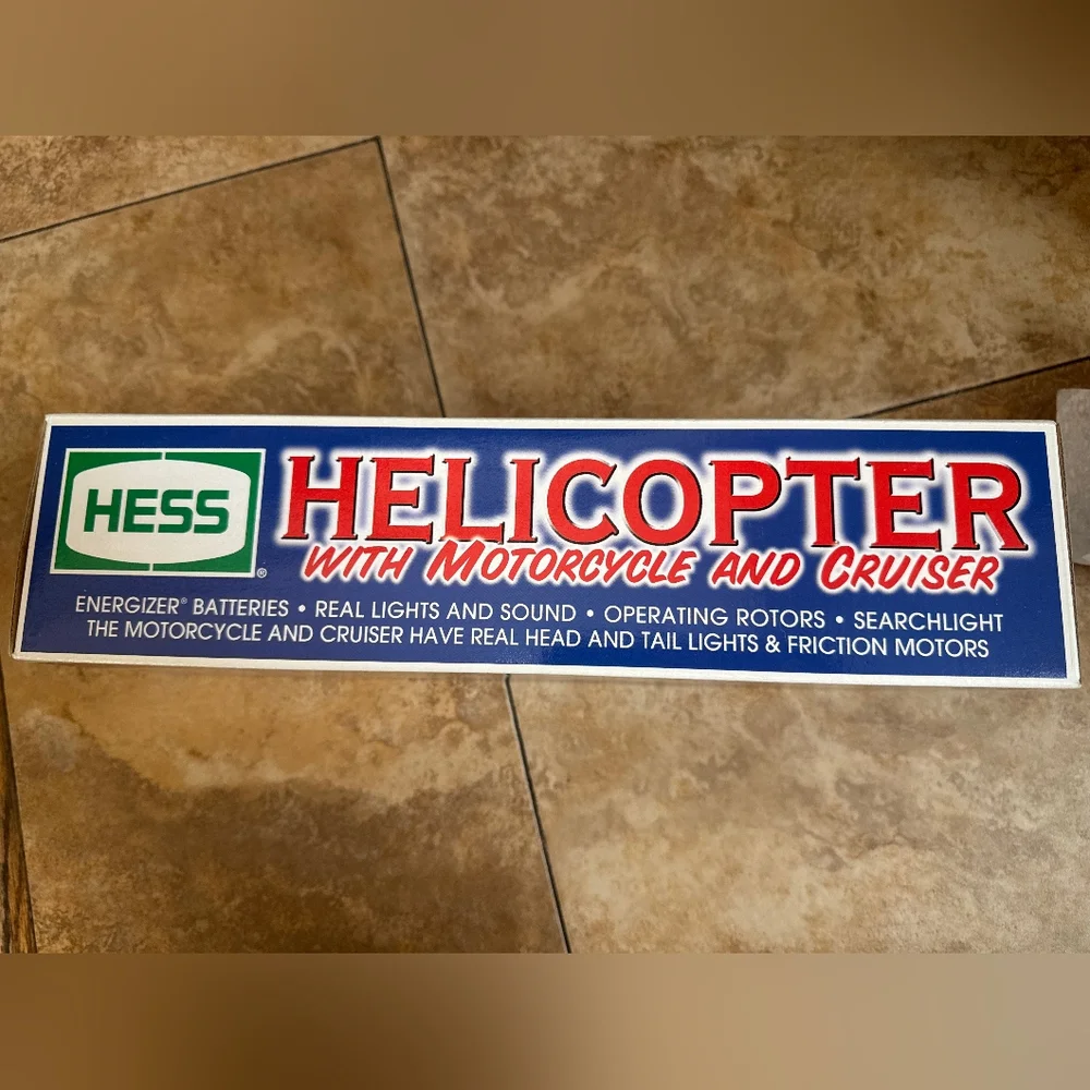 Hess Helicopter With Motorcycle And Cruiser